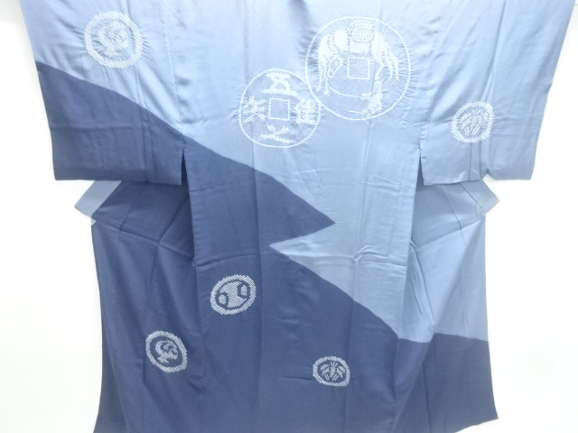 JAPANESE KIMONO / ANTIQUE MENS JUBAN / SILK / SHIBORI / OLD COINS